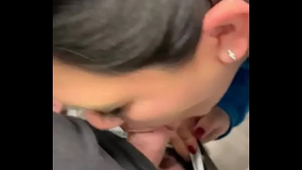 Stupid wife sucking dick in store like a whore