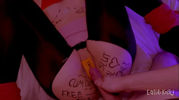 Hey, isn't she your wife? She's tied up and fucked at the party. Pretty anal whore.