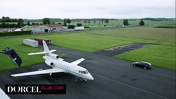 Threesome in a private jet