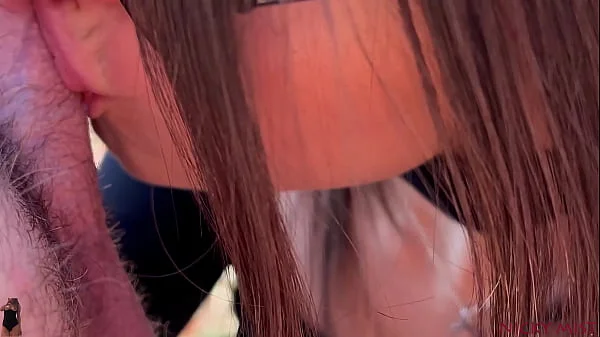 A quick outdoor blowjob with stepsister