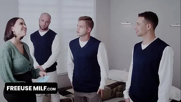 FreeUse Milf - Huge Boobed Stepmom Rides Her Three New Stepsons Under The Christmas Tree