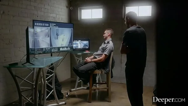 Deeper. Infamous Vicki Chase in massive cell block blowbang