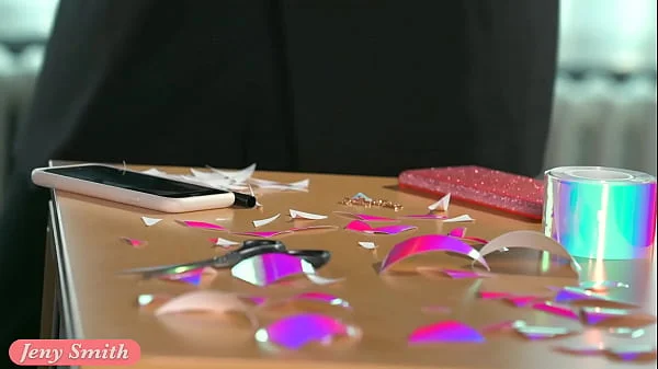 Tape instead of clothes. Jeny Smith poses naked in public covered with sticky tape