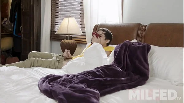 Mature StepMom Caught her Stepson Masturbating with her Lingerie