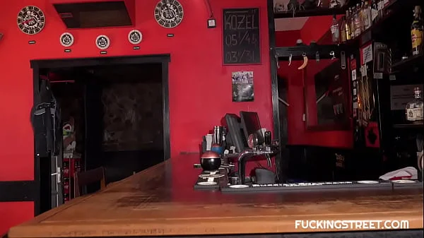 Hardcore sex in a bar with a beautiful waitress