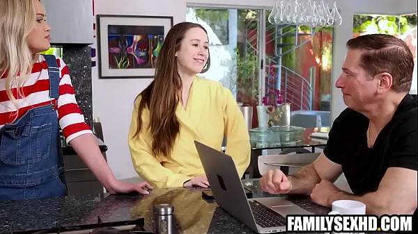 Grounded stepdaughter fucks with stepdad behind stepmom's back