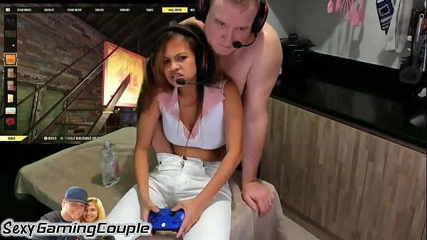 Fingering her tight pussy while she plays video games then oil through pants with squirt show and cumm shot end - clean version