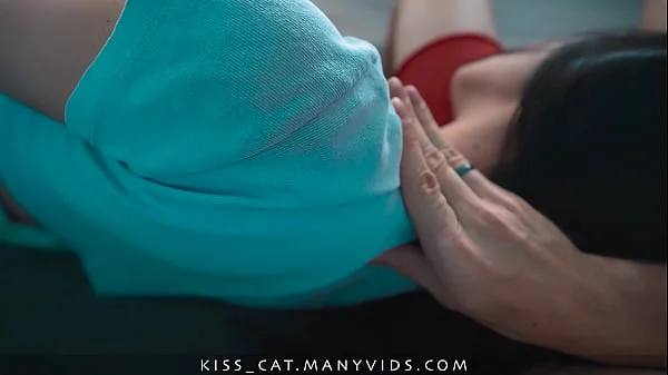 Step son put big cock and fuck step mom's mouth while TV show! Step mother hates oral creampie