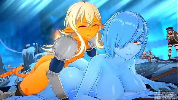 futa shark and slime girl