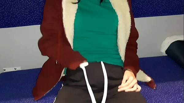 A stranger and a fellow traveler and I cum in a train compartment -