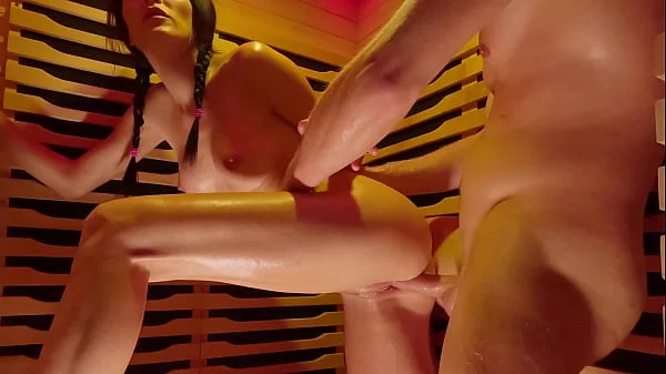 Making a scene in PUBLIC SAUNA! SQUIRTING and MULTIPLE CREAMPIE