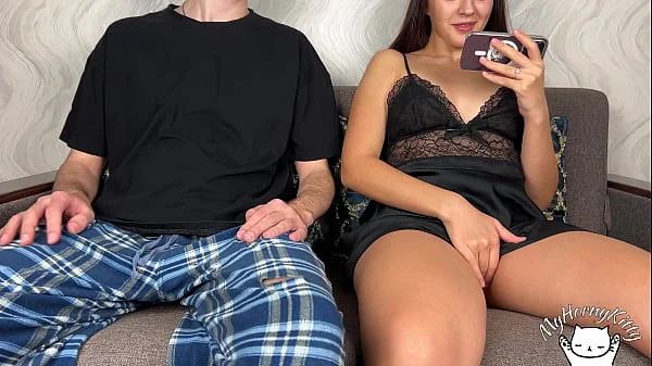 Stepbrother Caught Me Watching Porn and Masturbating! But He Was Not Confused and Fingering My Tight Pussy until Orgasm!