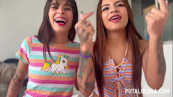 PutaLocura - Trío con colombianas teen Mells Blanco y Michy Perez