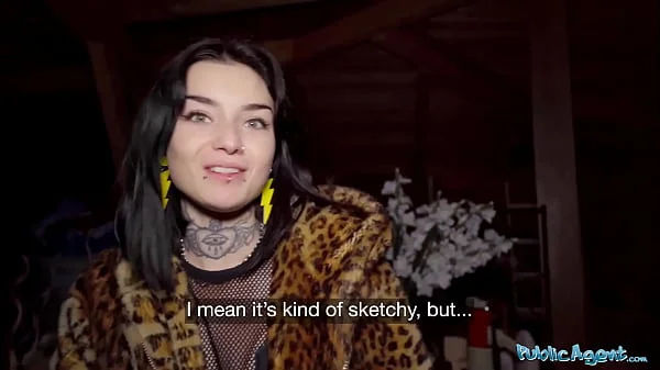 Public Agent French babe Crystal Cherry outdoor blowjob and big dick pov