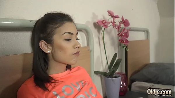 First time deepthroat blowjob for a grandpa from a young girl