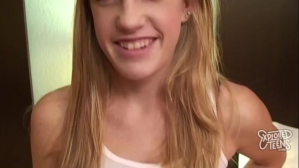 Tiny Blonde Teen with a Shaved Pussy Fucks and Licks Ass