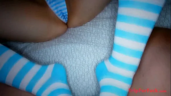 Rubbing her petite body with my cock