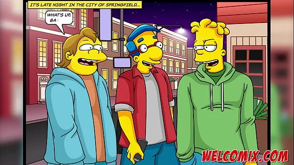 Three guys fucking hot and busty police officers! Police costume! The Simptoons, simpsons porn
