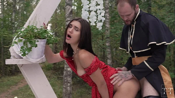 Fucking wedding.Part 3.Slutty slut fucks a priest before her friend's wedding