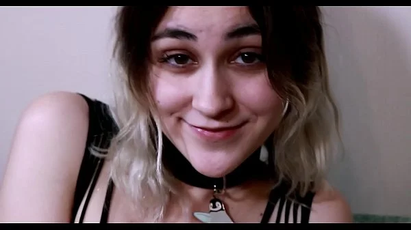 Teen in sexy bodysuit fucks hard on a leash