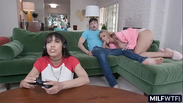 Risky MILF sex behind her back