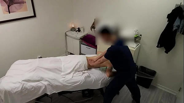 A gorgeous Japanese waitress who was like no, no, no, I have a boyfriend when her massage therapist was about to fuck her pussy, but she finished her massage with a big smile on her face