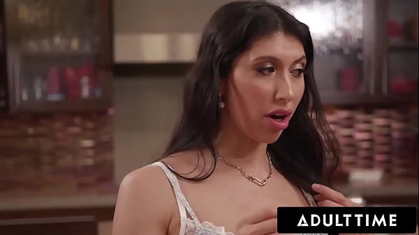 ADULT TIME - Penelope Woods Serves Up Pussy And Ass For Dessert At The Dinner Party! 6 ON 1 GANGBANG