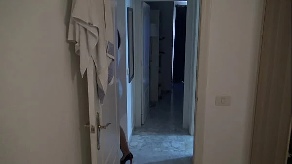 I caught my horny 18 year old stepson masturbating his big cock on my dirty panties !!!