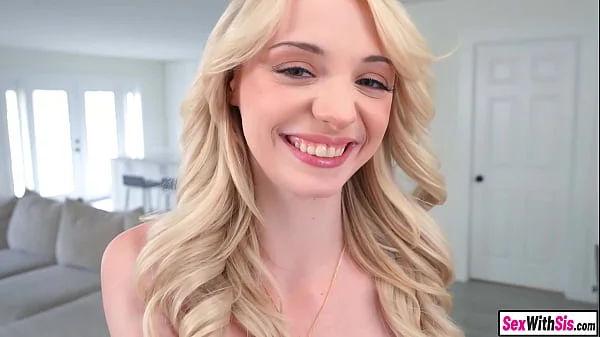 Tiny teen stepsister wins a bet and rides her step bros big dick