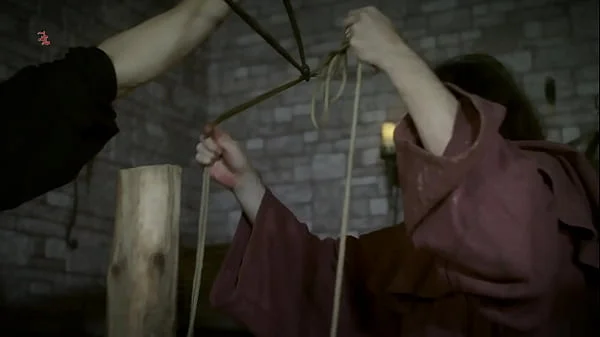 Tormented Whore - Judith is fixed on the interrogation chair screw clamps on her tits and an iron hook in her cunt (TRAILER)