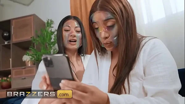 BRAZZERS - Cami Strella & Violet Myers Play With Each Other's Pussy At The Spa Then Cami's Husband Join For A 3some