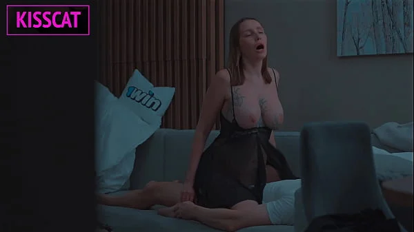 Step son Touches Step mom's Tits in Shared Bed and She Fucks Him Cowgirl the Next Day