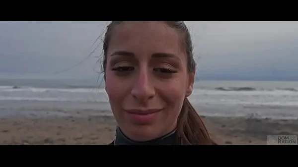 Beautiful Italian babe Silvia Soprano dominated roughly on the beach in Norway in a cinematic adventure, with hard slapping, spitting, and kinky play