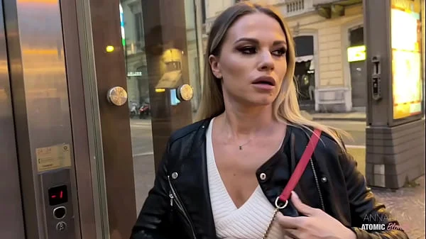 Risky Public Blowjob: Blonde Slut Swallows It All