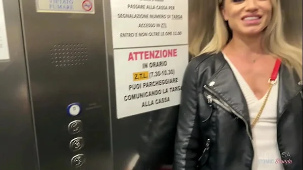 Risky Public Blowjob: Blonde Slut Swallows It All