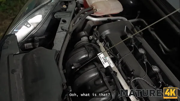 MATURE4K. Mature whore Texas Patti is fucking on top of her car in front of her husband