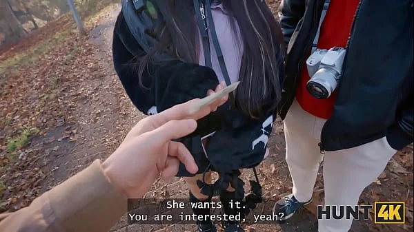 HUNT4K. Petite Japanese tourist Sakura jumped on a stranger's cock in front of her BF