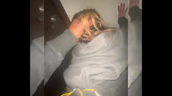 Cuck submits to master while his girl gets fucked in bathroom