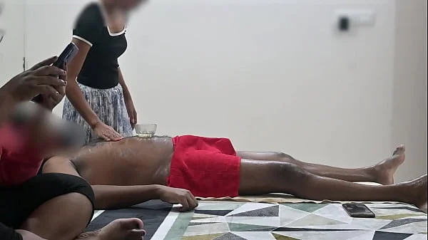 Happy ending spa massage infront of customer lady