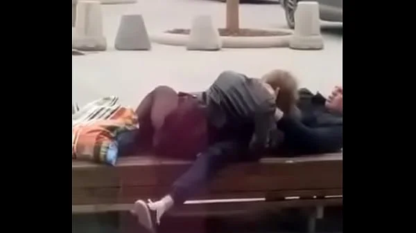 Stupid blonde gives blowjob in public