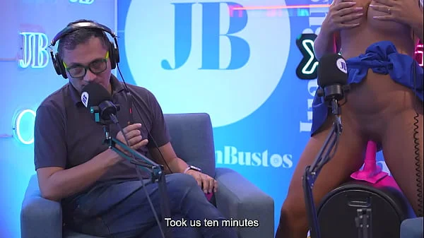 Giant titted Latina RosxanaGutierrez penetrated by the FUCK MACHINE on Juan Bustos Podcast