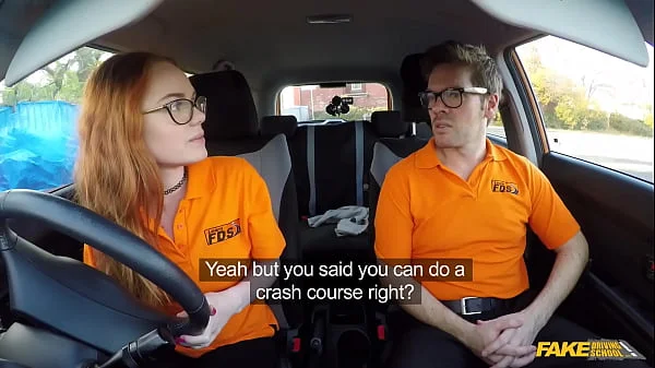 Fake Driving School - British ginger babe Ella Hughes gets her perfect pussy fucked during driving lesson