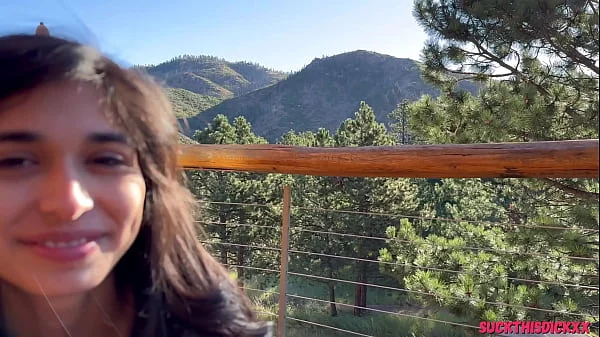 All Natural Teen Sucks Her Boyfriends Cock In The Woods & Swallows Cum