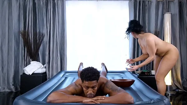 NURU MASSAGE - Naughty First NURU Experience In POV With Busty Babe Mona Azar