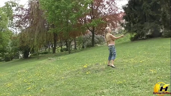 Walking with Milking Boobs Babe in Park