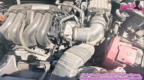 Deutscher Auto Blowjob von einer dicke titten schlampe am Straßenrand