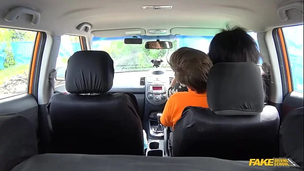 Fake Driving School - Ebony BBW takes off her BIG PANTIES and has sex in a car