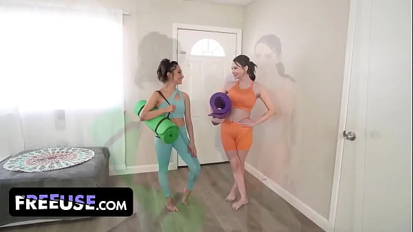 Latina Best Friends Stretch Their Limits with a Freeuse Yoga Guru