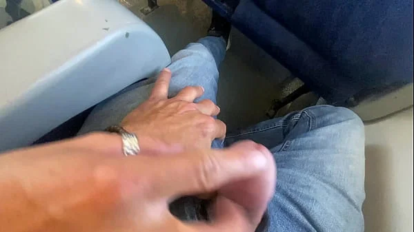 ACCIDENTAL SEX ON PUBLIC TRAIN - HANDJOB AND CUMSHOT WITH AMATEUR MILF