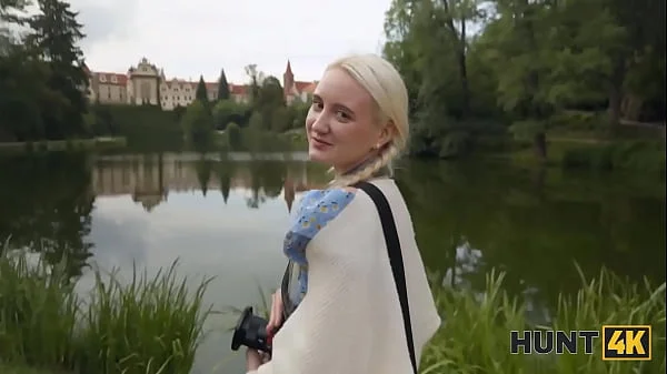HUNT4K. Blonde babe was so sad so Hunter offered her fun and she loved to ride his big dick